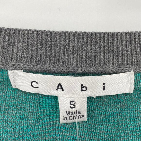 CAbi Gray & Green Cotton Cardigan | Cozy V-Neck Design - Picture 2 of 7